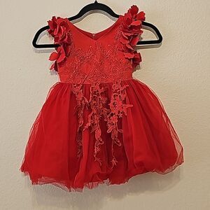 - Trish Scully Bianca red dress, full length. Size 3.